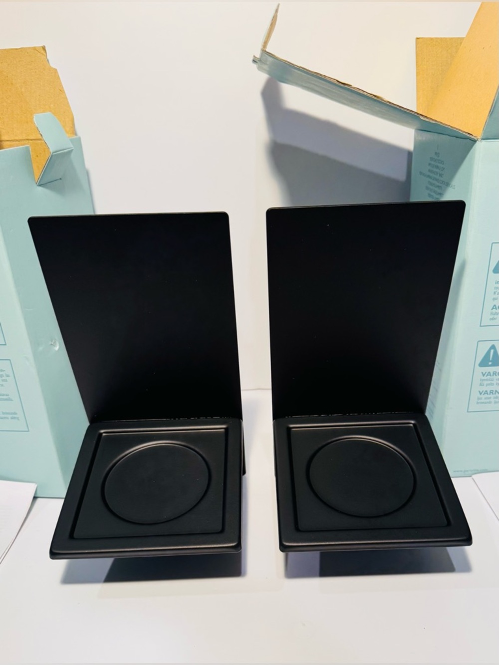 PartyLite Essential Wall Sconce Candle Holders Set of 2 Black Metal P9153 NIB